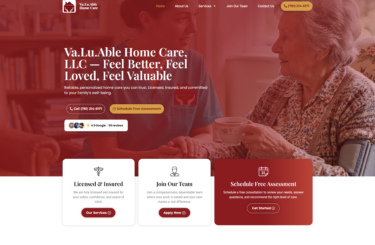 Va.Lu.Able Home Care, LLC <br/> Website Development 
